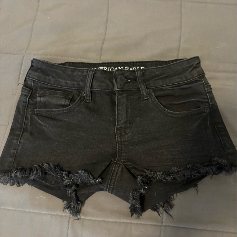 AE Black Low Rise Jean Shorts